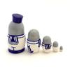 BuyRussianGifts 1.25" Tall Walrus MINI Nesting Dolls Russian Hand Carved Hand Painted 5 Piece Matryoshka Set view 3