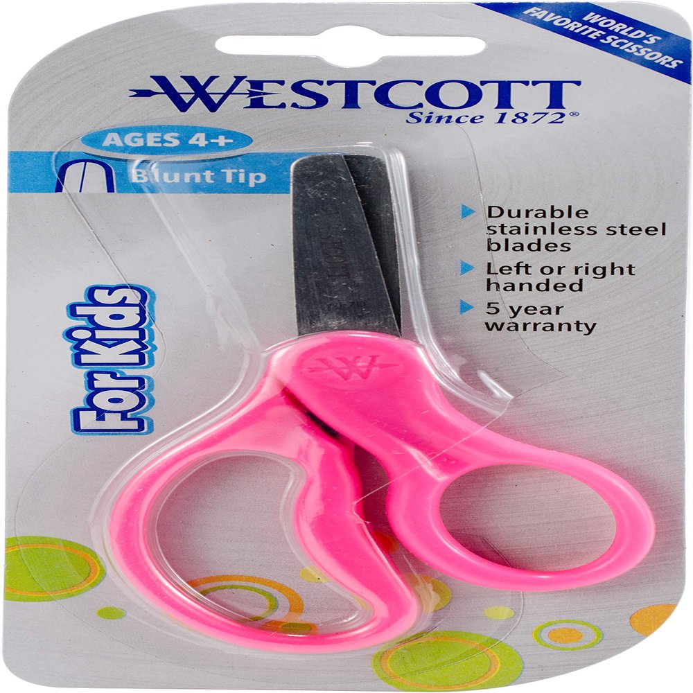 Westcott School Left and Right Handed Kids Scissors, 5", Blunt, Colors Vary (13130)