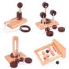 KINGOU 4 Pack Classic Wooden Rope Puzzle Set Ring Puzzles String Solution Central Brain Teaser for Adults/Kids Game view 1