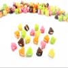 Dollhouse Miniature Food Lot 10 Mixed Color Heart Waffle Cookies Deco 6391 view 2