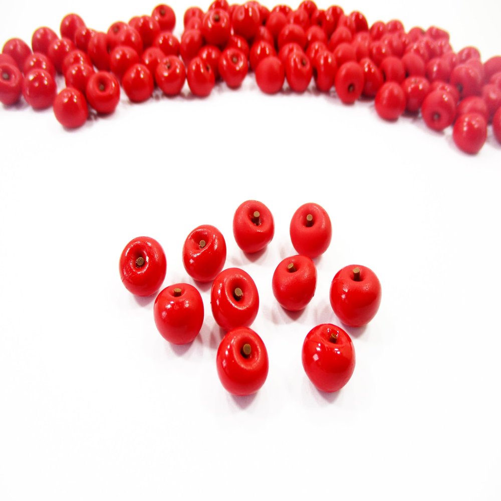 Dollhouse Miniature Food Lot 10 Red Apple Fruit Supply Deco for Charms 6879