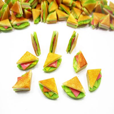 Dollhouse Miniature Food Lot 10 Sandwiches Bread Bakery Deco Jewelry 10040