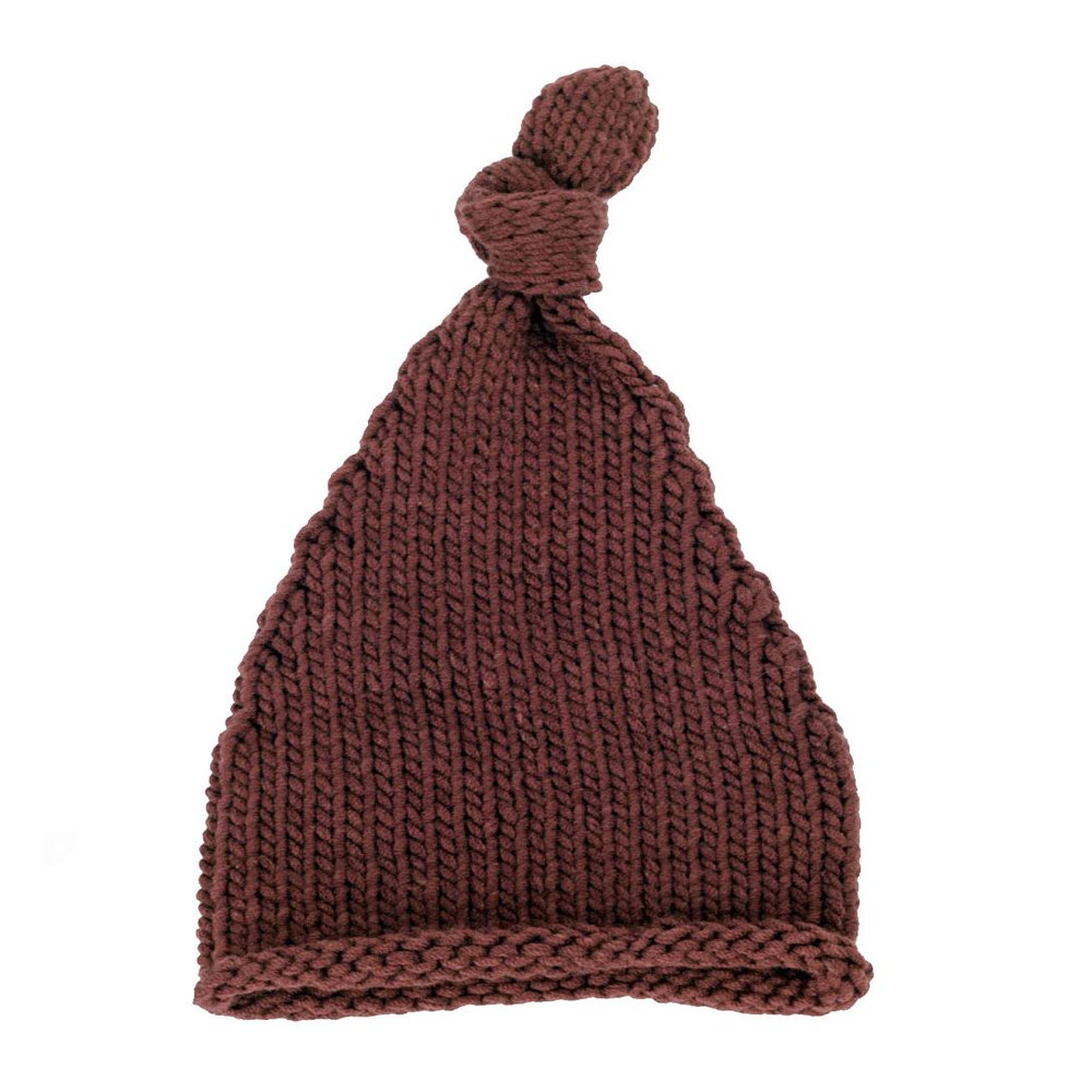 BestKnit Baby girls and boy crochet Knitted Newborn Knotted Elf Hat Beanie Small Brown