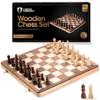 Chess Armory Wooden Chess Set 15 Inch - Classic Handcrafted Game Board for Adults and Kids with Extra Queen Pieces and Storage Box - Ideal for Home and Travel - Non-Magnetic view 1