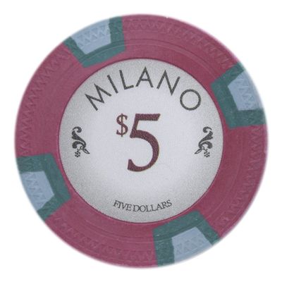 Claysmith Gaming Milano Poker Chip Lightweight 10-gram Casino Clay Pack of 50 ($5 Red)