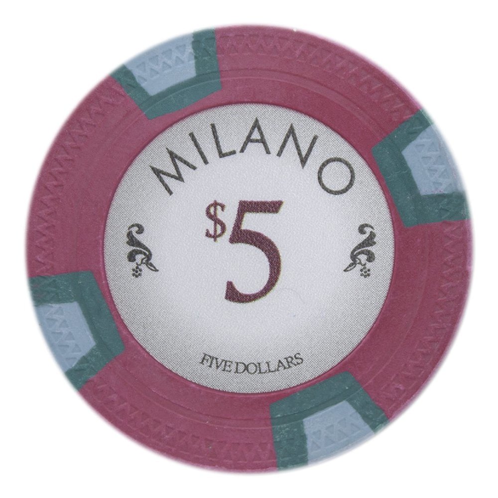 Claysmith Gaming Milano Poker Chip Lightweight 10-gram Casino Clay  Pack of 50 ($5 Red)