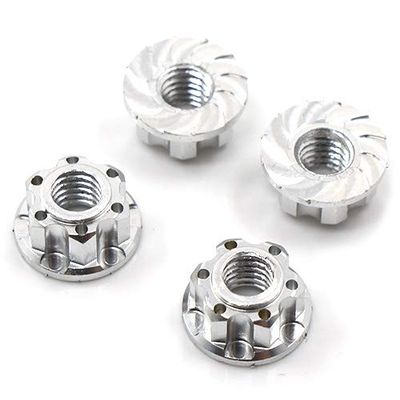 Yeah Racing YA-0448SV 4mm Aluminium Wheel Flange Lock Nut Silver For RC Car