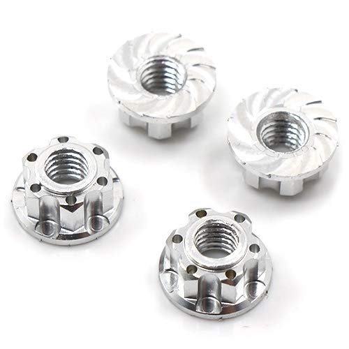 Yeah Racing YA-0448SV 4mm Aluminium Wheel Flange Lock Nut Silver For RC Car
