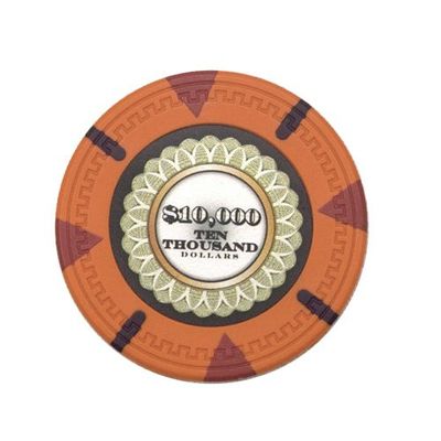 Claysmith Gaming The Mint Poker Chip Heavyweight 13.5-gram Clay Composite Pack of 50 ($10000 Orange)