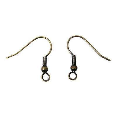 NBK A12-444 Fishing Hook Earrings with Can, Set of 5, W 0.08 x H 0.08 inches (2 x 2 mm), Antique