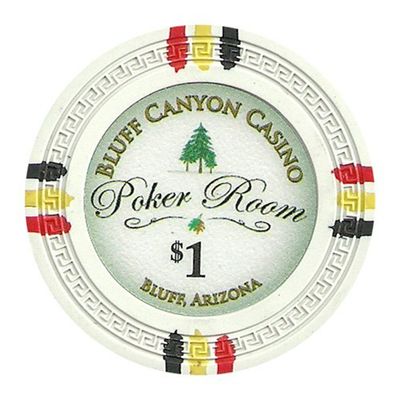 Claysmith Gaming Bluff Canyon Poker Chips Heavyweight 13.5-gram Clay Composite Pack of 50 ($1 White)