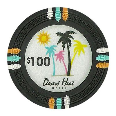 Claysmith Gaming Desert Heat Poker Chip Heavyweight 13.5-gram Clay Composite Pack of 50 ($100 Black)
