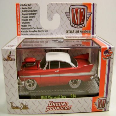 1958 '58 PLYMOUTH FURY M2 MACHINES GROUND POUNDERS R14 DIECAST 2015