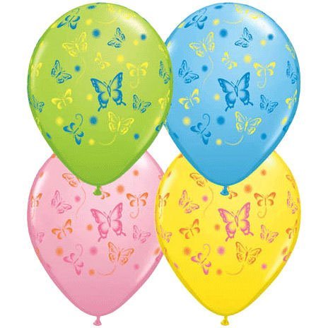 11" Butterflies Around Double Print Balloons (10 ct)