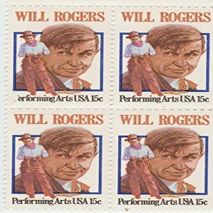 1979 Will Rogers 15 Cent Stamp, Scott 1801, Set of 4
