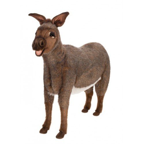 43" Brown and Black Handcrafted Donkey Stuffed Animal
