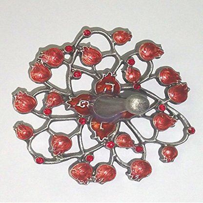 Pomegranate Dreidel on Antique Silver Oxide Metal