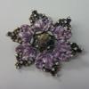 Leaf Design Dreidel in Purple on Antique Brass Metal view 2