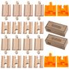 ORBRIUM Wooden Train Track Adapters 16 PCS Male Male and Female Female Track Connectors + 4 Thomas Track Converters Accessories Compatible with Thomas Brio Melissa and Doug Wooden Railway view 1