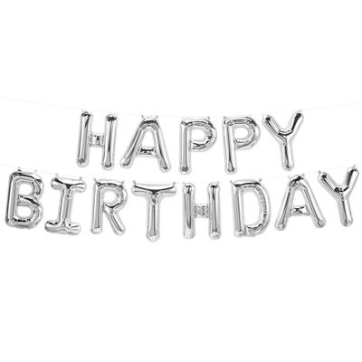 16" Silver HAPPY BIRTHDAY Balloon Kit