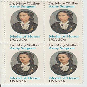 1982 Surgeon Mary Walker 20 Cent Stamp, Scott #2013, Set of 4