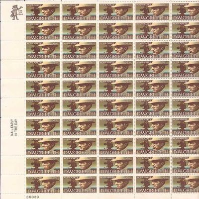 United States Postal Service US Stamp - 1975 Movie Maker D.W. Griffith - 50 Stamp Sheet #1555