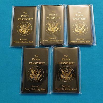 5 Penny Passport Souvenir Elongated Coin Albums by Penny