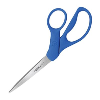 Westcott 8" Bent All Purpose Preferred Stainless Steel Scissors, Case of 120, Blue (43218)