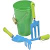 G & F Products JustForKids Garden Tool Set - Green Metal Pail with Real Mini Shovel, Rake & Cultivator, Wooden Handles, Perfect for Outdoor Play, Gardening Fun, and Educational Activities for Kids view 1