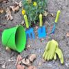 G & F Products JustForKids Garden Tool Set - Green Metal Pail with Real Mini Shovel, Rake & Cultivator, Wooden Handles, Perfect for Outdoor Play, Gardening Fun, and Educational Activities for Kids view 3