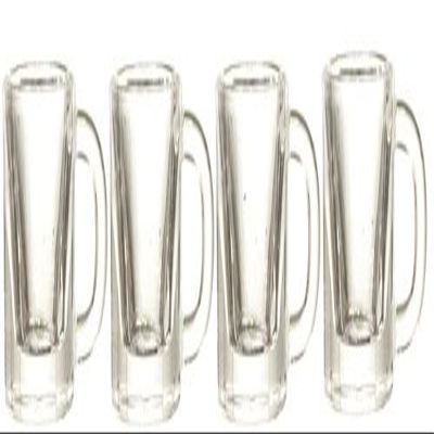 Dollhouse Miniatures 4 Pc Wide Clear Mugs Set #G7317