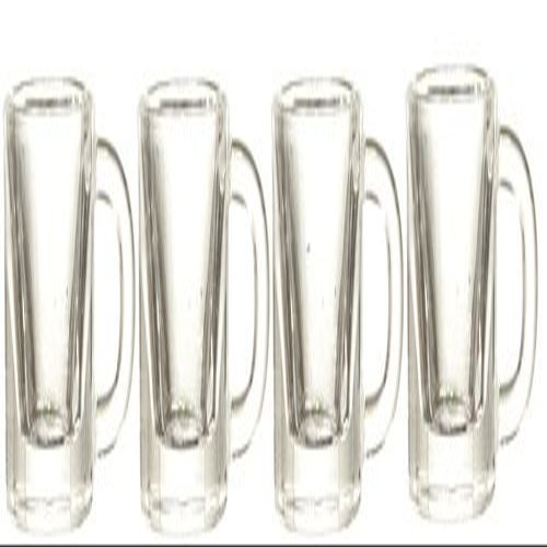 Dollhouse Miniatures 4 Pc Wide Clear Mugs Set #G7317