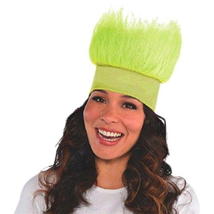 Crazy Hair Headband Funny Costume Party Headwear, Fabric, Neon Green, 11" x 8".