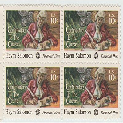 1975 Haym Salomom 10 Cent Stamp, Scott # 1561, Set of 4