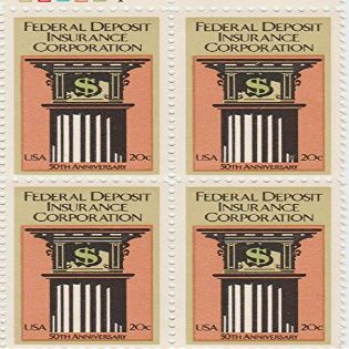 1984 Federal Deposit Insurance Corporation 20 Cent Stamp, Scott # 2071, Set of 4