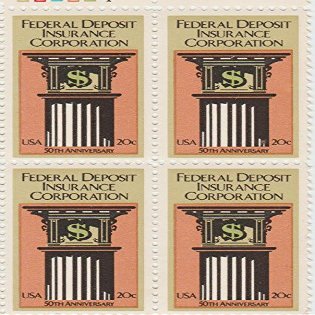 1984 Federal Deposit Insurance Corporation 20 Cent Stamp, Scott # 2071, Set of 4