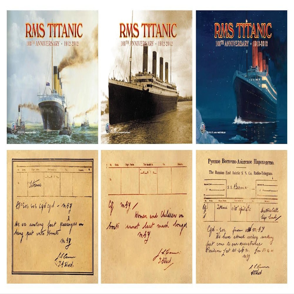 2012 RMS TITANIC 100th Anniversary 3 Jumbo Card Set 3.5"x5.5" NM-MT