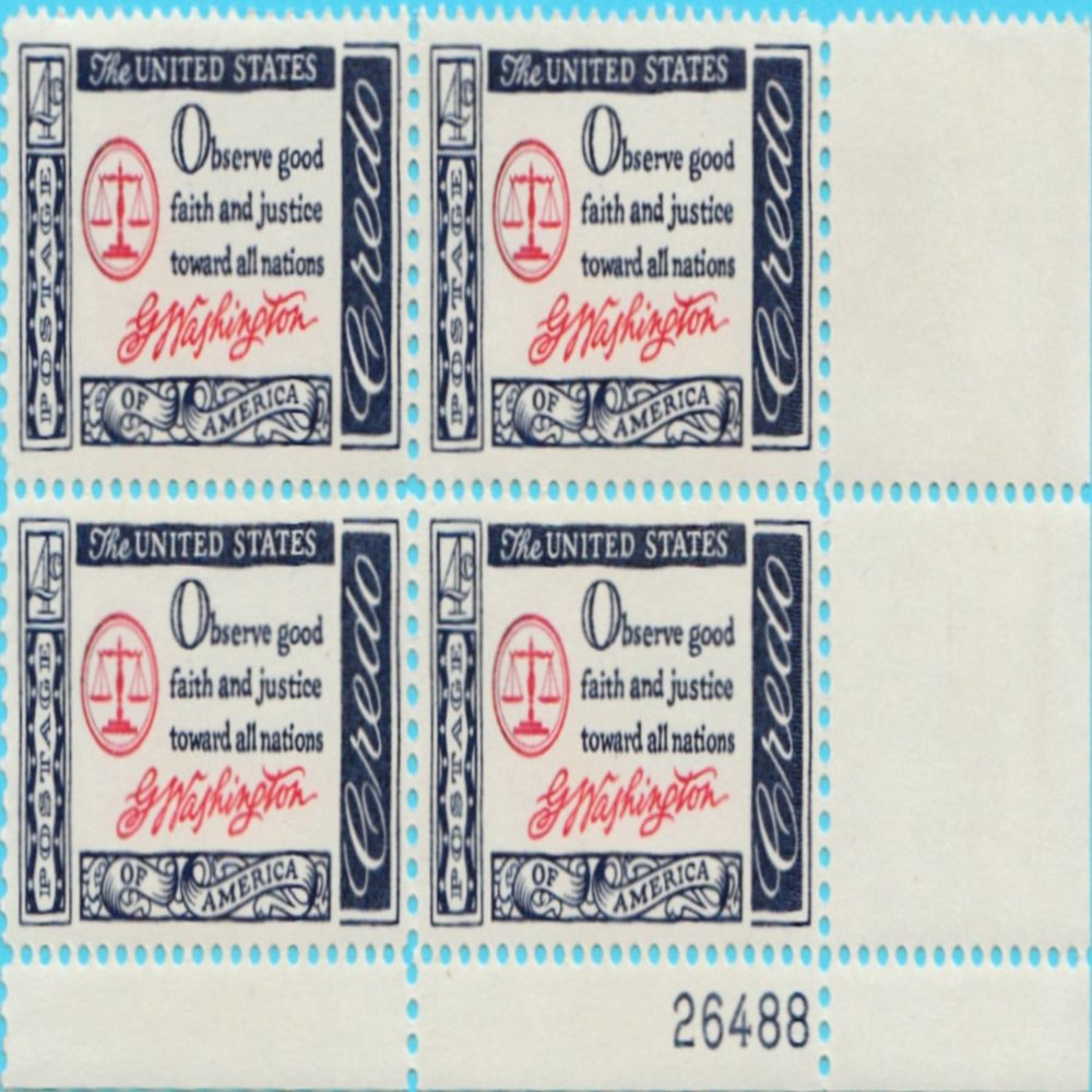 1960 4 X 4 American Credo George Washington #1139