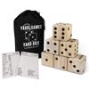 Giant 3.5" Wooden Yard Dice with Laminated Yardzee and Farkle Scoresheets and Durable Carrying Case view 1