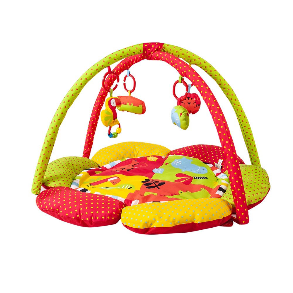 Red Kite 2in1 Safari Activity Playgym & Mat - Petal Shaped - Suitable from Birth