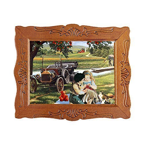 1:12 Fine Scale Miniature Print of Kids Playing Scene with Wood Framed for Home Dcor