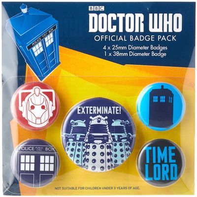 Pyramid International Dr who Exterminator Tardis Badge, Multi-Colour, 10 x 12.5 x 1.3 cm, 12.5L x 10W cm, Plastic