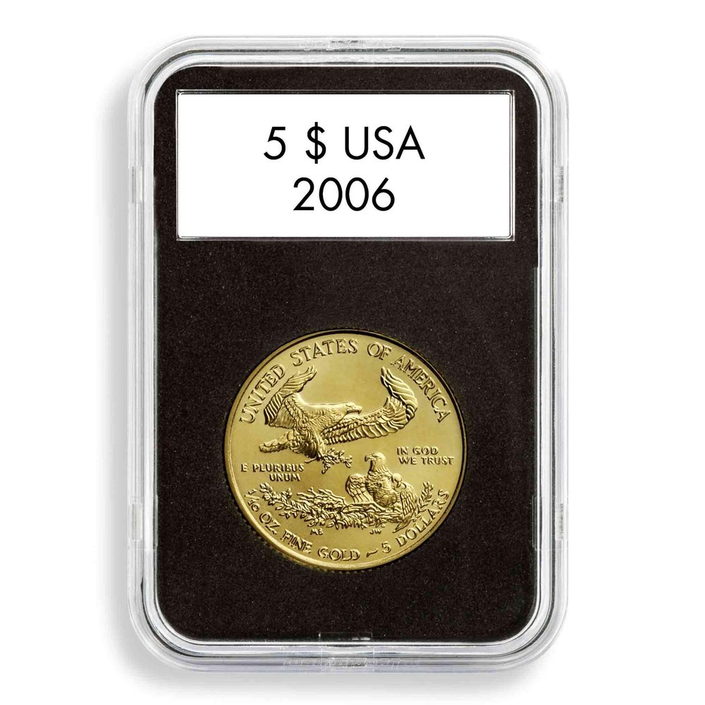 LIGHTHOUSE - QUICKSLAB Rectangular Coin Capsules with Precise Fit Foam Insert for 28 mm Coins