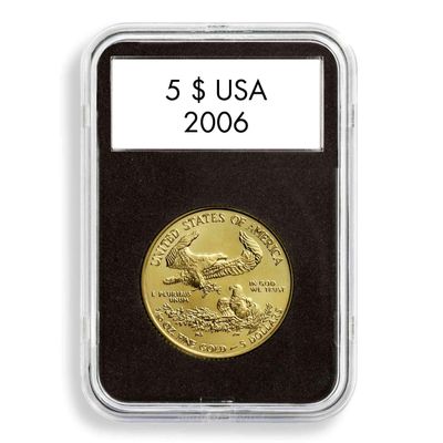 LIGHTHOUSE - QUICKSLAB Rectangular Coin Capsules with Precise Fit Foam Insert for 39 mm Coins