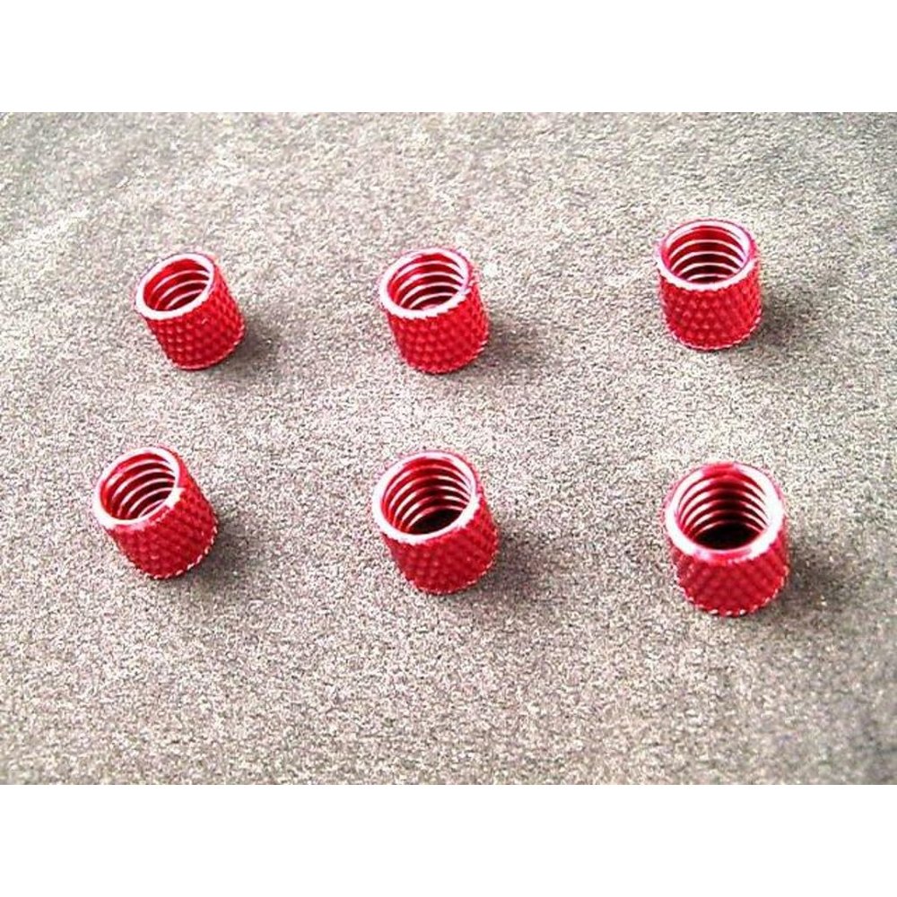 Hot Racing OF0202 Red Aluminum Fuel Line Retainers (6)