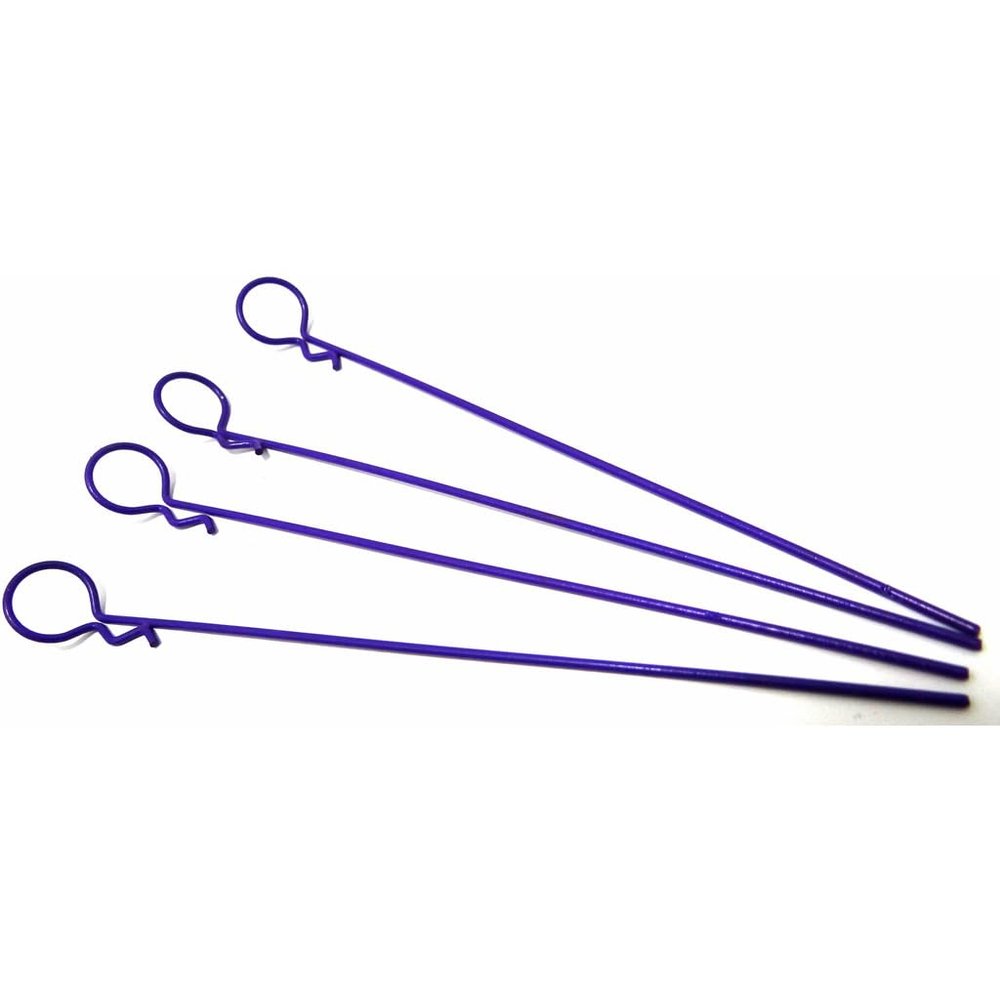 X Spede AC02N07 Purple Bent Body Clips 122.6mm Long 1.3mm Wire (4)