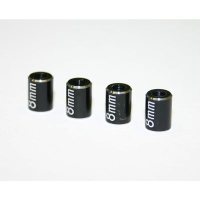 Hot Racing RCL60801 Aluminum Standoff Post Link 6x8mm w/ M3 Threads (Black)(4)
