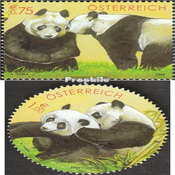 Austria 2409-2410 (Complete.Issue.) unmounted Mint/Never hinged ** MNH 2003 Panda-Research (Stamps for Collectors) Other Mammals (Monkeys/Dinosaurs/Elephants ...)