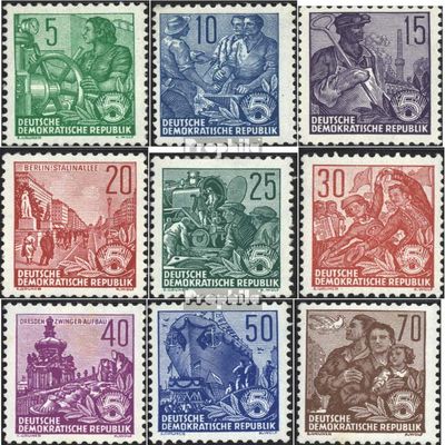 DDR 577A-585A (Complete.Issue.) Perforation far,Something Irregular unmounted Mint/Never hinged ** MNH 1957 Five-Year Plan (Stamps for Collectors)