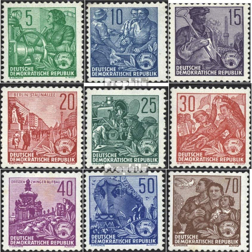 DDR 577A-585A (Complete.Issue.) Perforation far,Something Irregular unmounted Mint/Never hinged ** MNH 1957 Five-Year Plan (Stamps for Collectors)